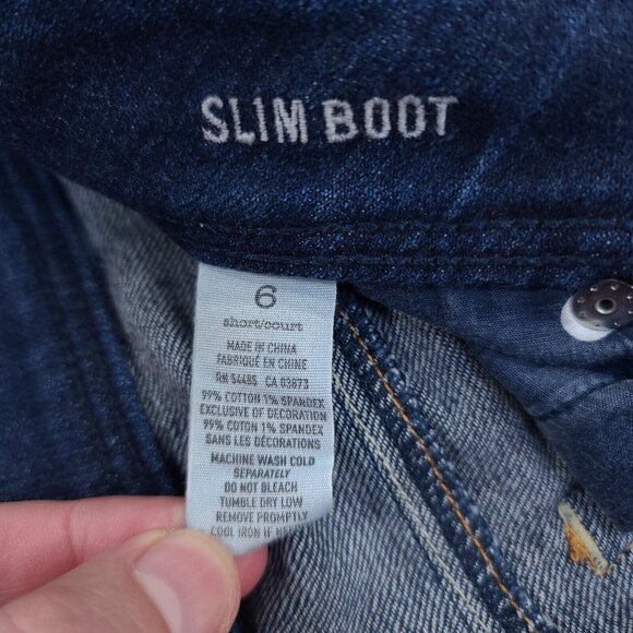 American Eagle Womens Slim Bootcut Jeans Size 6 Dark Blue Wash Stretch Pants - Picture 8 of 8